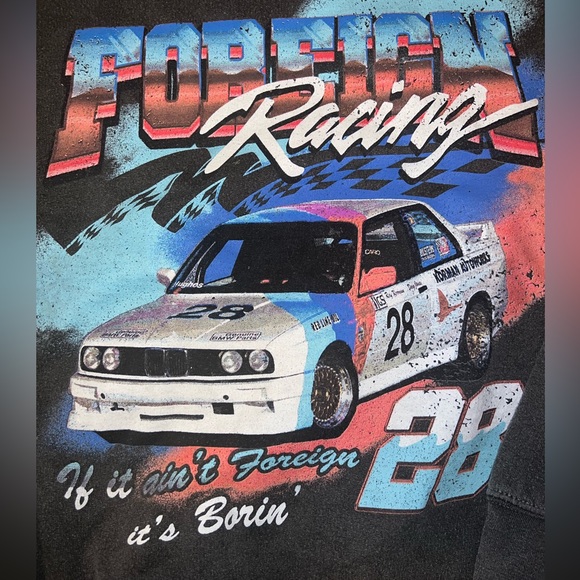 Pacsun Distressed Foreign Racing Crewneck - Picture 2 of 3